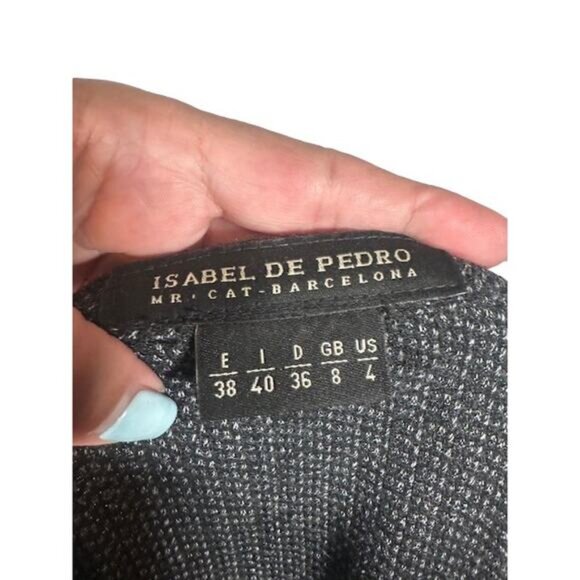 Isabel De Pedro Gray Virgin Wool Blend Asymmetrical Long Maxi Skirt Women Sz 4 - Picture 10 of 11